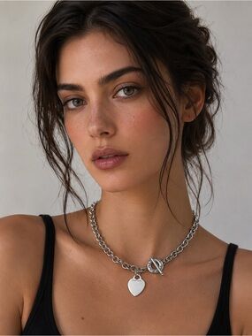 Tiffany & Co. Silver Heart Toggle Necklace